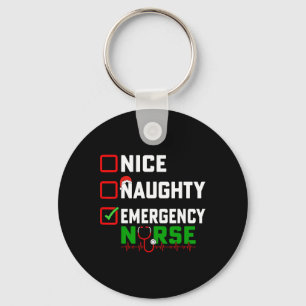 Nice Naughty Emergency Nurse Xmas Er Nursing Chris Key Ring