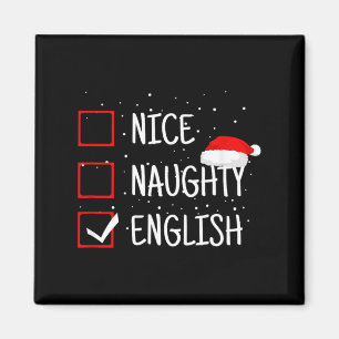 Nice Naughty English Christmas Checklist Funny Eng Magnet