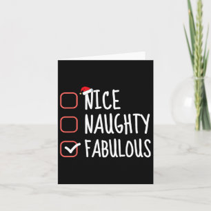 Nice Naughty Fabulous Funny Christmas List Santa C Card
