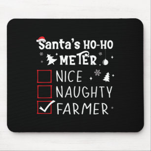 Nice Naughty Farmer Christmas List Santa Claus Far Mouse Mat
