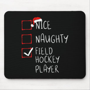Nice Naughty Field Hockey Player List Christmas Sa Mouse Mat