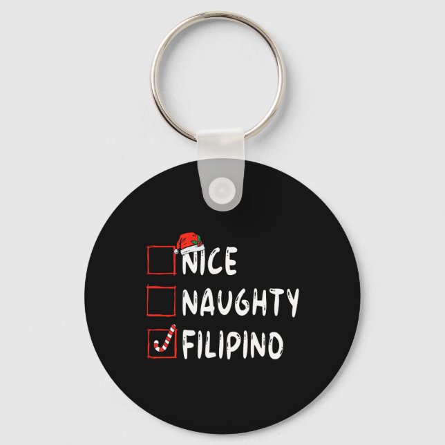Nice Naughty Filipino Christmas Philippines Xmas H Key Ring (Front)