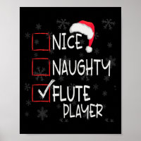 Nice Naughty Flute Player List Christmas Santa Cla