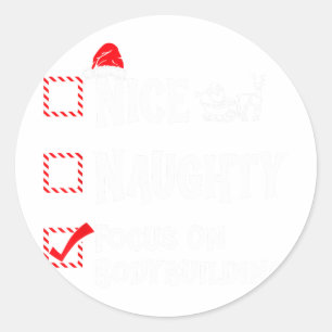 Nice Naughty - Focus On Bodybuilding Gymnast Chris Classic Round Sticker