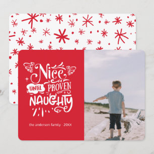 Nice,Naughty... Funny Christmas Holiday Photo Card