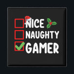 Nice Naughty Gamer Christmas List Gaming Santa Magnet<br><div class="desc">Nice Naughty Gamer Christmas List Gaming Santa</div>
