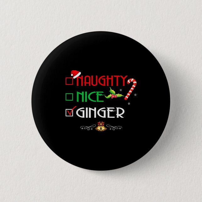 Nice Naughty Ginger Group Matching Christmas  6 Cm Round Badge (Front)