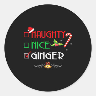 Nice Naughty Ginger Group Matching Christmas  Classic Round Sticker