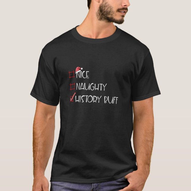 Nice Naughty History Buff Christmas List Tank Top (Front)