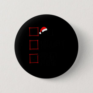 Nice Naughty Hockey Player Christmas List Family X 6 Cm Round Badge