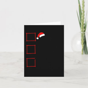 Nice Naughty Hockey Player Christmas List Family X Card