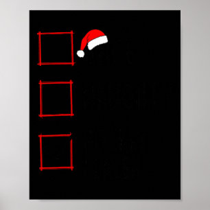 Nice Naughty Hockey Player Christmas List Family X Poster