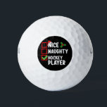 Nice Naughty Hockey Player Christmas List Santa Golf Balls<br><div class="desc">Nice Naughty Hockey Player Christmas List Santa Holiday</div>