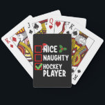 Nice Naughty Hockey Player Christmas List Santa Playing Cards<br><div class="desc">Nice Naughty Hockey Player Christmas List Santa Holiday</div>