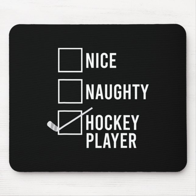 Nice Naughty Hockey Player Christmas Santa  Mouse Mat (Front)