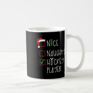 Nice Naughty Hockey Player Funny Christmas Costume Coffee Mug