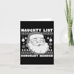 Nice Naughty Honorary Member Christmas List Xmas S Card