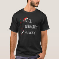 Nice Naughty Hungry Christmas List Xmas Santa Clau