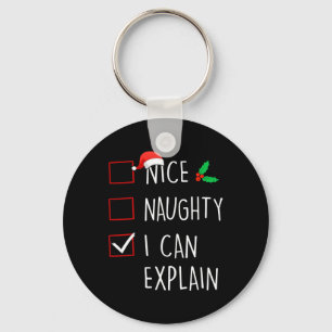 Nice Naughty I Can Explain Christmas Family Matchi Key Ring