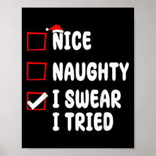 Nice Naughty I Swear I Tried  Poster