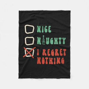 Nice Naughty I Swear I Tried V-neck  Fleece Blanket