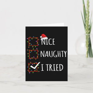 Nice Naughty I Tried Christmas List Santa Claus Fu Card
