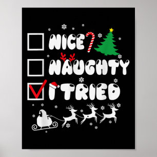 Nice Naughty I Tried Funny Christmas 2022  Poster