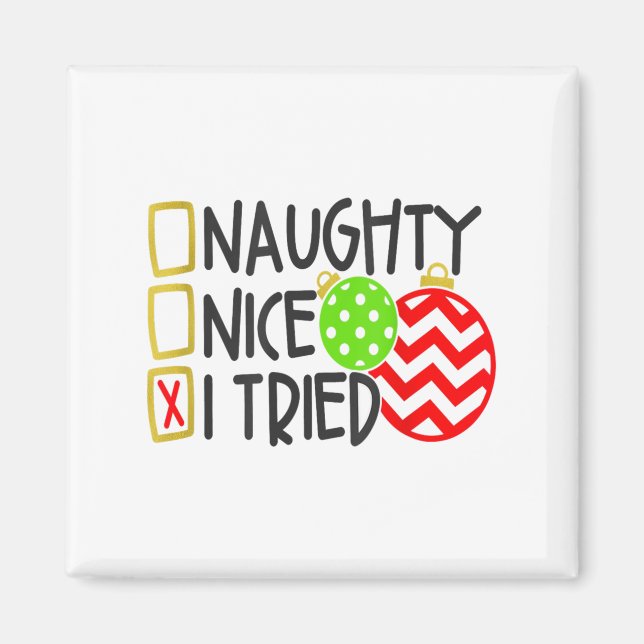 Nice Naughty I Tried Ornaments Novelty _1  Magnet (Front)