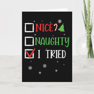 Nice Naughty I Tried Whimsical Christmas Tank Top  Card