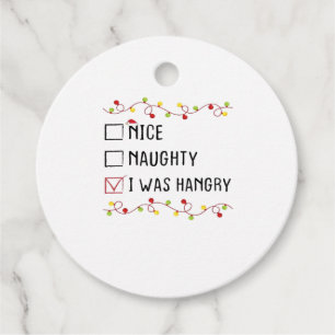 Nice Naughty I Was Hangry List Christmas Favour Tags