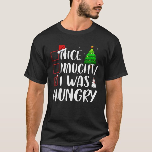 Nice Naughty I was Hungry Christmas Matching Top  (Front)