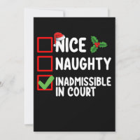 Nice Naughty Inadmissible In Court Christmas List 