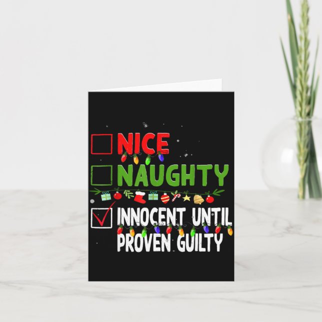 Nice Naughty Innocent Until Proven Guilty Family C Card (Front)