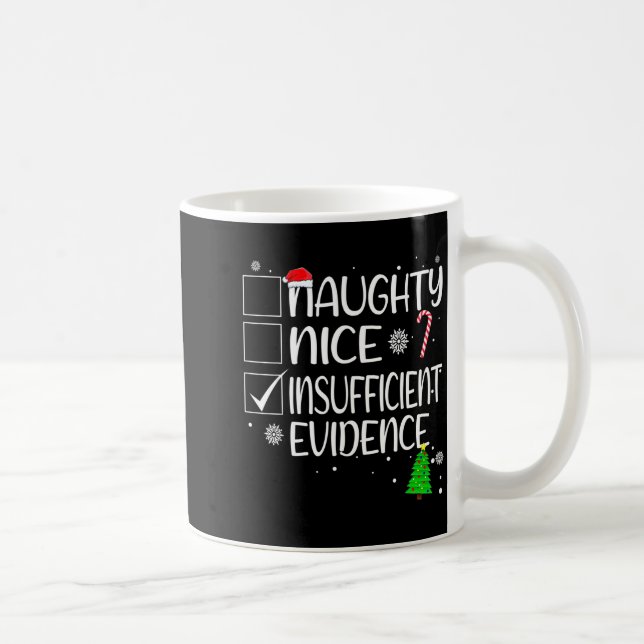 Nice Naughty Insufficient Evidence Christmas Famil Coffee Mug (Right)