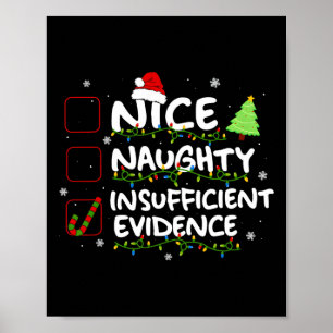 Nice Naughty Insufficient Evidence Christmas Santa Poster