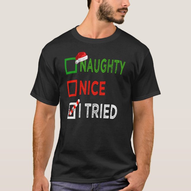 Nice Naughty Iried christmas 2020 retro T-Shirt (Front)