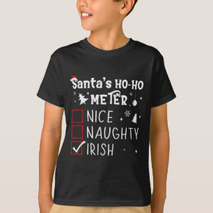 Nice Naughty Irish Christmas List Santa Claus Iris T-Shirt