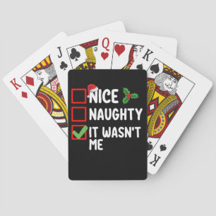 Nice Naughty It Wasn't Me Christmas List Family Playing Cards