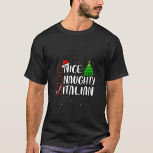 Nice Naughty Italian Christmas Matching Top V Neck