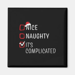 Nice Naughty It's Complicated Christmas List Santa Magnet