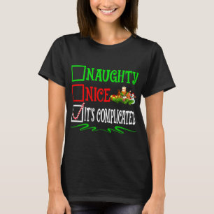 Nice Naughty It's Complicated Santa Christmas List T-Shirt