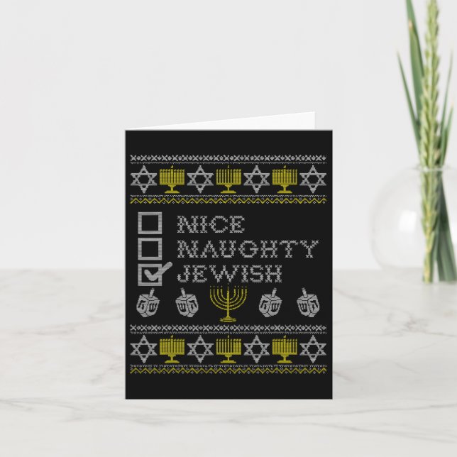 Nice Naughty Jewish  Card (Front)