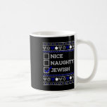 Nice Naughty Jewish Christmas Hanukkah Santa Claus Coffee Mug<br><div class="desc">Nice Naughty Jewish Christmas Hanukkah Santa Claus List Gift</div>