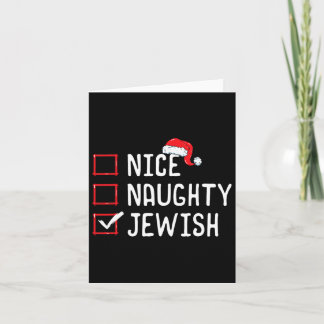 Nice Naughty Jewish Christmas List Card