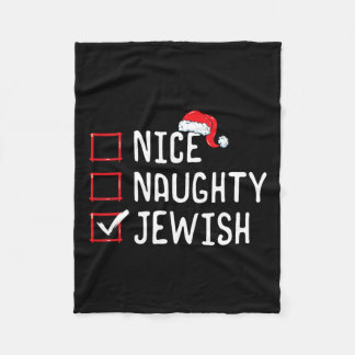 Nice Naughty Jewish Christmas List Fleece Blanket