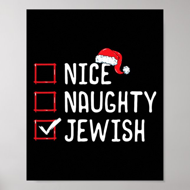 Nice Naughty Jewish Christmas List  Poster (Front)