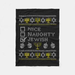 Nice Naughty Jewish  Fleece Blanket