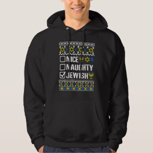 Nice Naughty Jewish Hanukkah Chanukah Jewish Sweat Hoodie