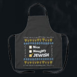 Nice Naughty Jewish Hanukkah Ugly Sweater Apron<br><div class="desc">Ugly sweater, Hanukkah sweater, Jewish holiday, Christmas sweater, Knitted sweater, Hanukkah fashion, Jewish humour, Naughty nice list, Ugly sweater design, Jewish Hanukkah holiday</div>