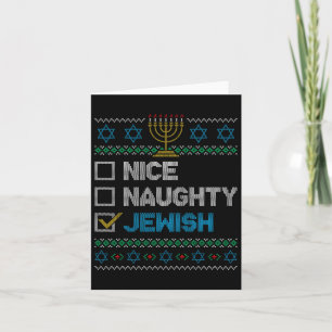 Nice Naughty Jewish Ugly Christmas Sweater Funny H Card